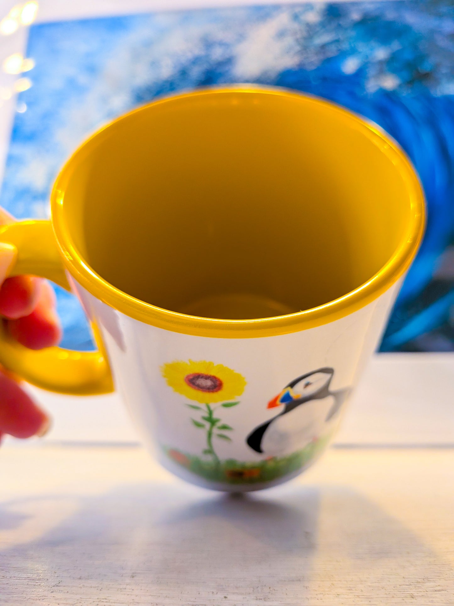 Puffin Prints Ceramic Two Colour Mug - Potterinā Puffin
