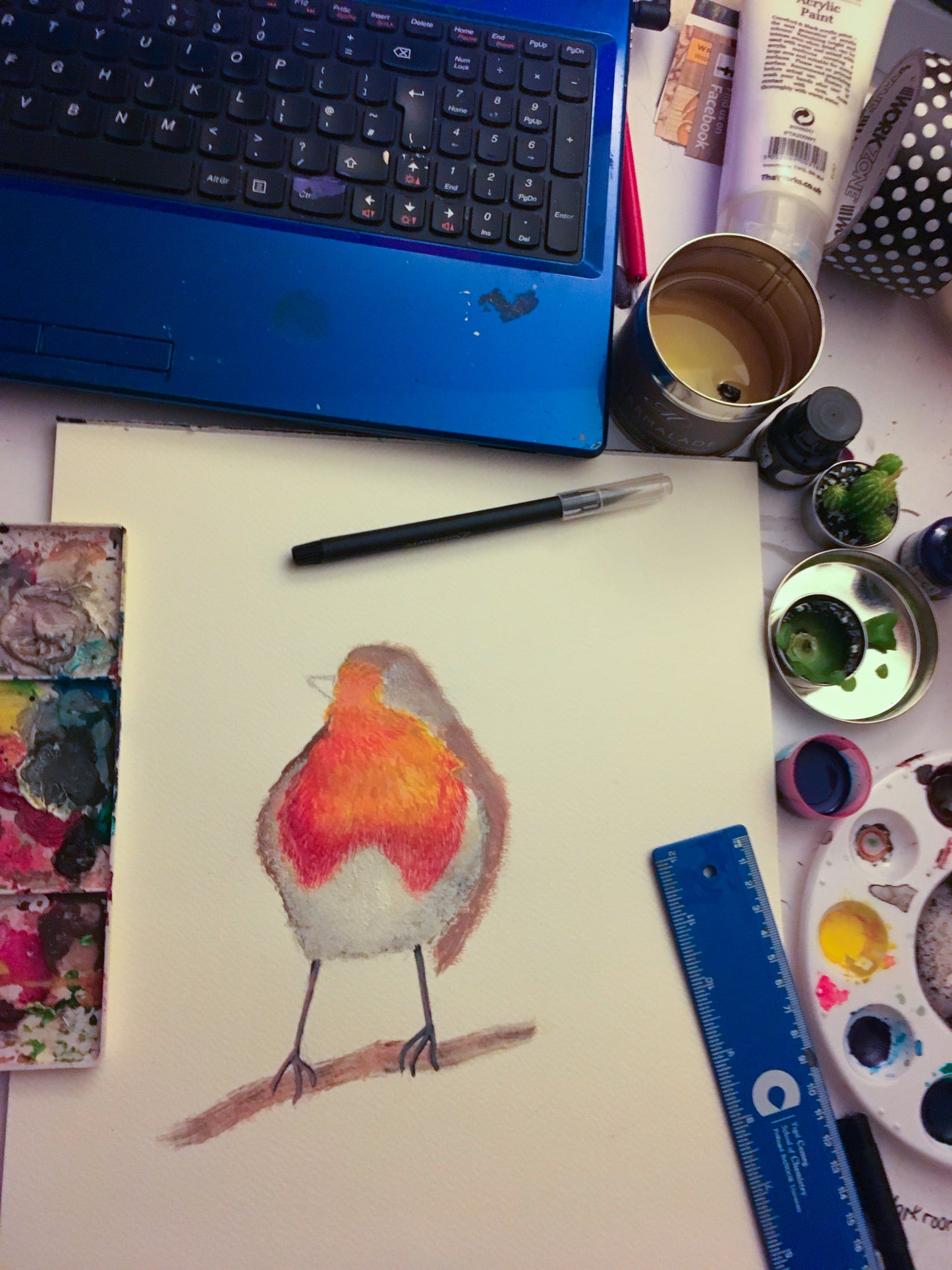 Mounted Little Robin Print