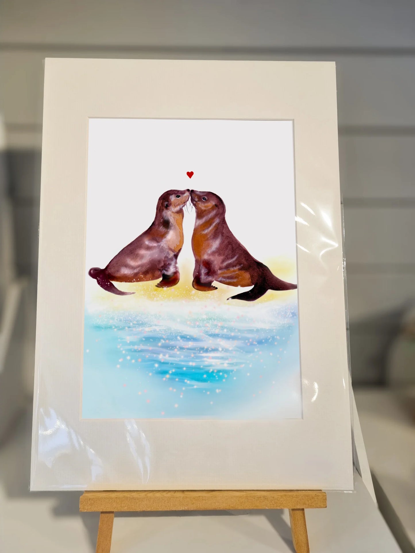 Mounted Sealed With A Kiss Print