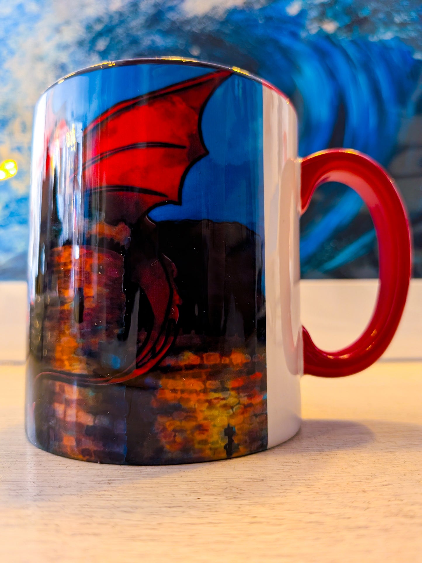 Puffin Prints Ceramic Two Colour Mug - Welsh Dragon