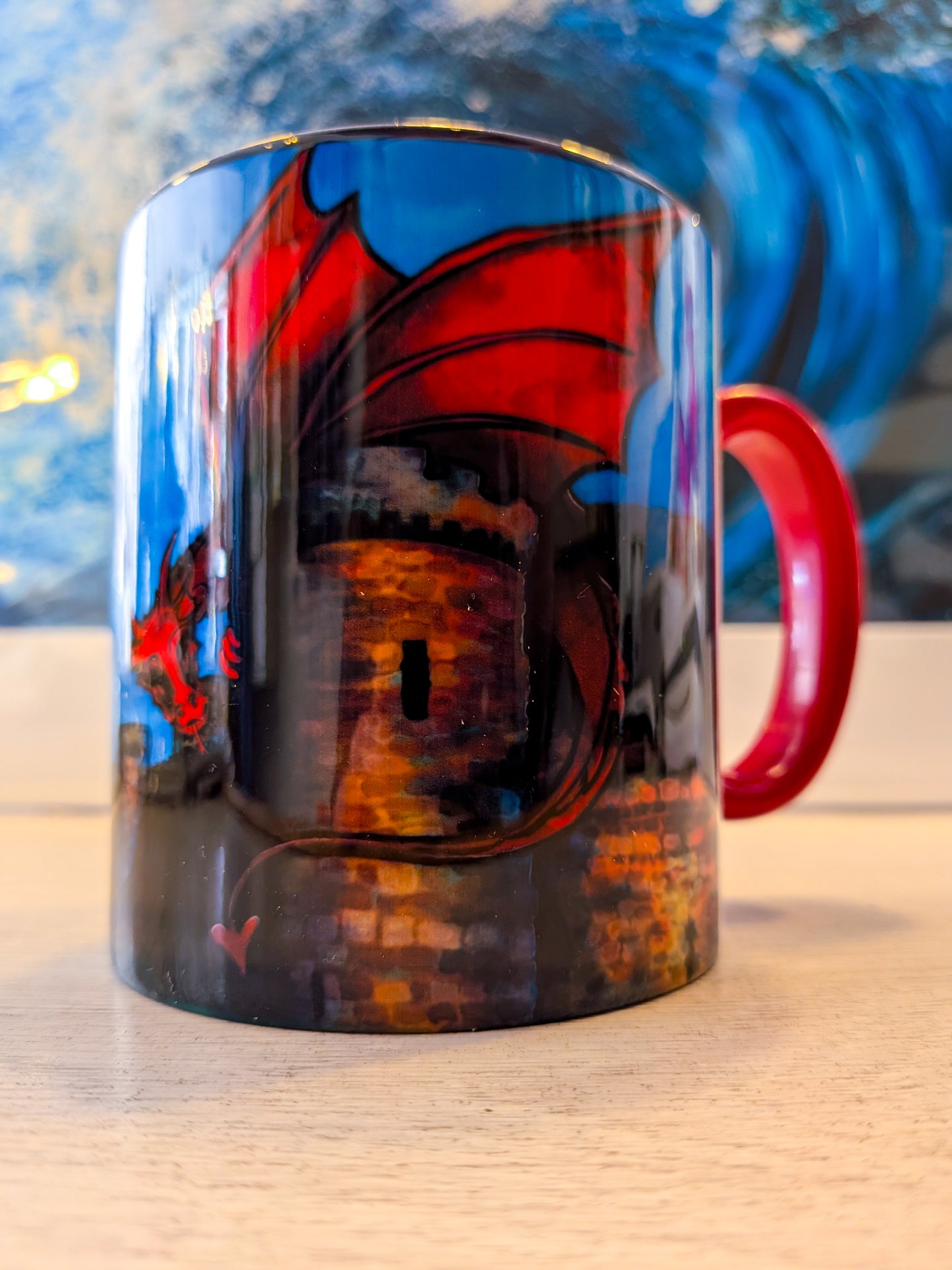 Puffin Prints Ceramic Two Colour Mug - Welsh Dragon