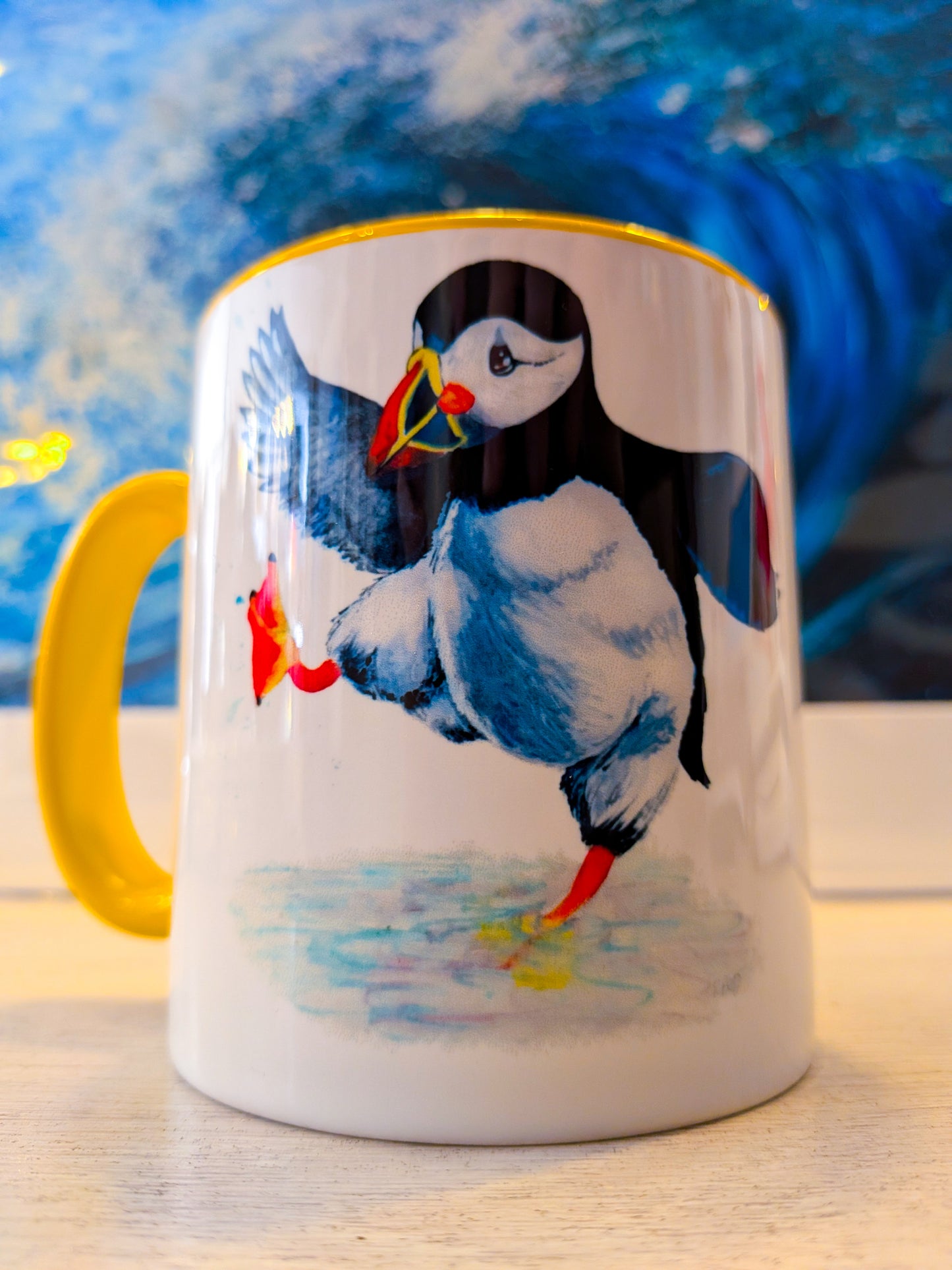 Puffin Prints Ceramic Two Colour Mug - Paddlin’ Puffin