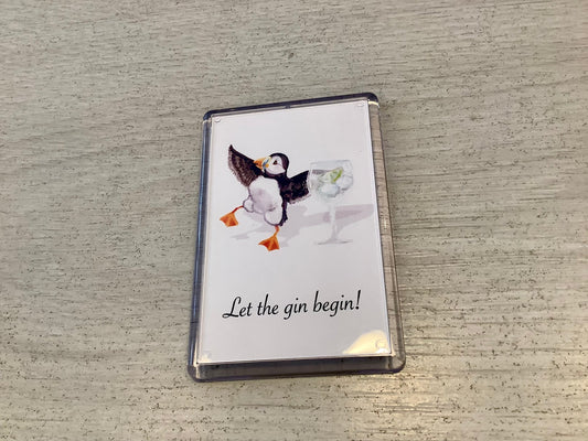 Let the Gin Begin Puffin Artwork Magnet