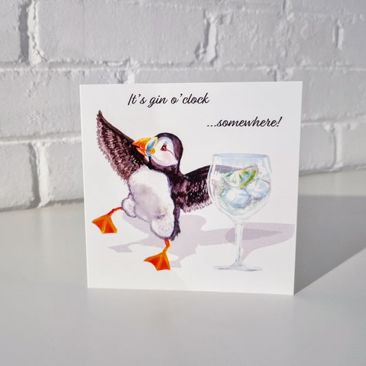 Gin o’ Clock Puffin Card