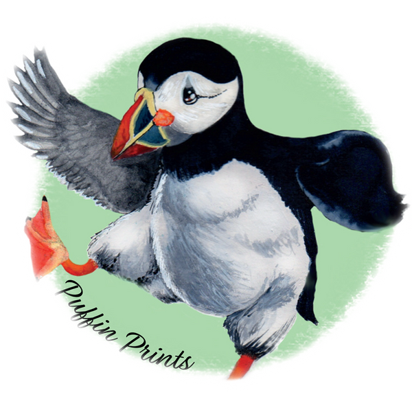 Puffin Prints by UK Artist Rachel Bennett  