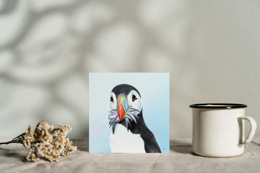 puffin card stuffin puffin card
greeting card birthday card wildlife artist anglesey bird fish eels