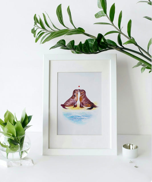 Mounted Sealed With A Kiss Print