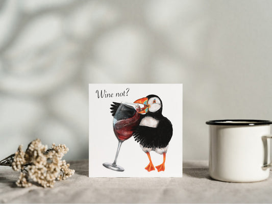 Wine not? Puffin Card